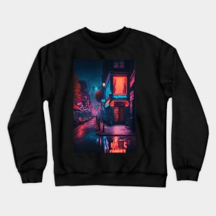 Cyberpunk Amsterdam Streets Crewneck Sweatshirt